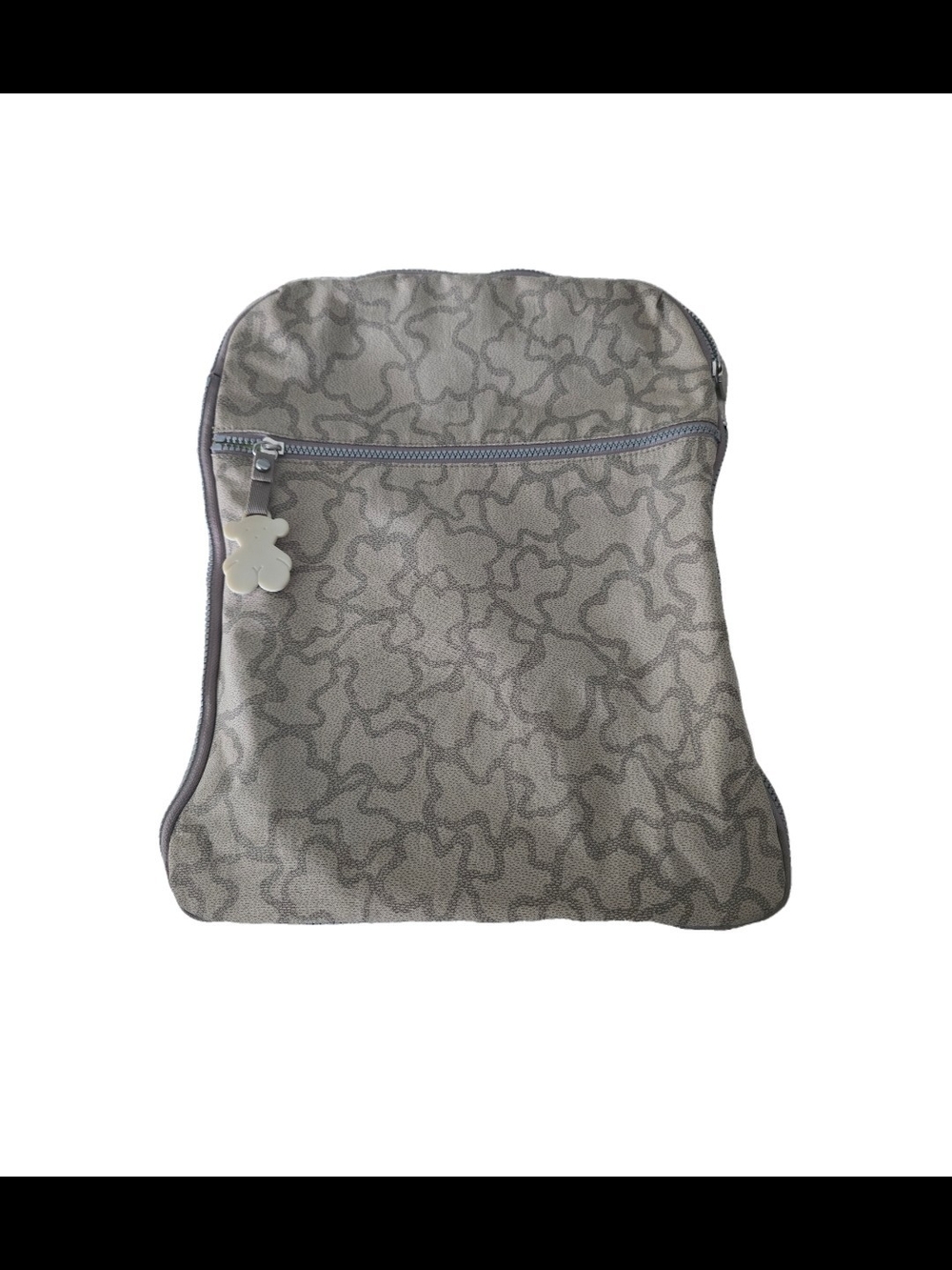 Tous Kaos Beige-Stone Monogram Backpack with Bear Charm
